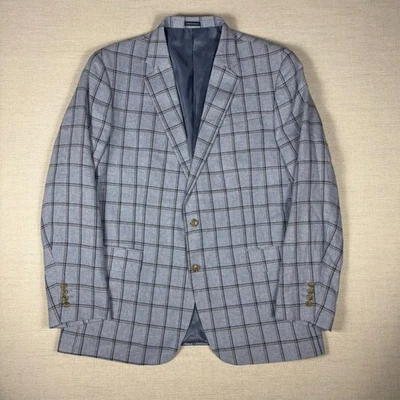 Chaqueta Blazer Stafford Signature Mezcla de Lino Para Hombre 46L Clásica Azul Ventana Foto 1 de 4