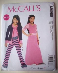 Girls pullon skirt pants tops   pattern 6985 Size 7 8 10 12 14  UNCUT - Picture 1 of 2