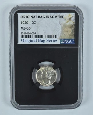 1940 Mercury Dime Original Bag Fragment MS66 NGC - Image 1 of 4