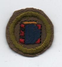 Bookbinding Merit Badge, Type C Tan Narrow Crimped (1938-46), Used