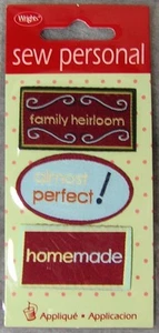 Wrights Persönliche Applikationen zum Nähen: 3 Stück - Familienerbstück, fast perfekt & selbstgemacht - Bild 1 von 1