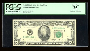 DBR 1985 $20 FRN STAR Cleveland Fr. 2075-D* PCGS 35 Serial D05591046* - Picture 1 of 2