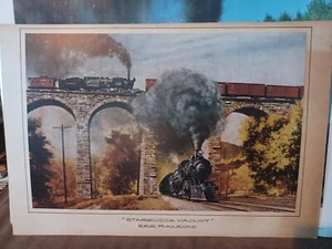18x12 Train 507 & 2600 STARRUCCA VIADUCT ERIE RAILROAD POSTER 1967 - Picture 1 of 10