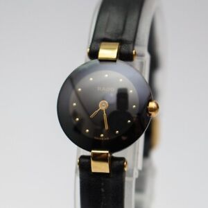 RADO 204.4079.4 Watch Quartz 21mm Women's Black Dial Swiss Made Round Vintage