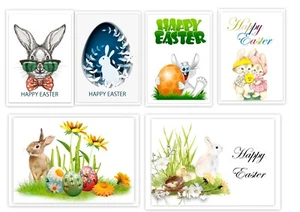 Easter Cards , Pack of 20 cards Fun A6 size, with white envelopes - Picture 1 of 21