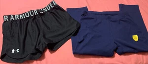 Girls 2 Piece Lot Under Armour Shorts YLG & Capri Leggings XL (14-16) #493 - Picture 1 of 10