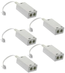 5x ADSL ADSL2+DSL Modem Splitter Telephone Phone Fax In Line Filter Network RJ11 - Picture 1 of 1
