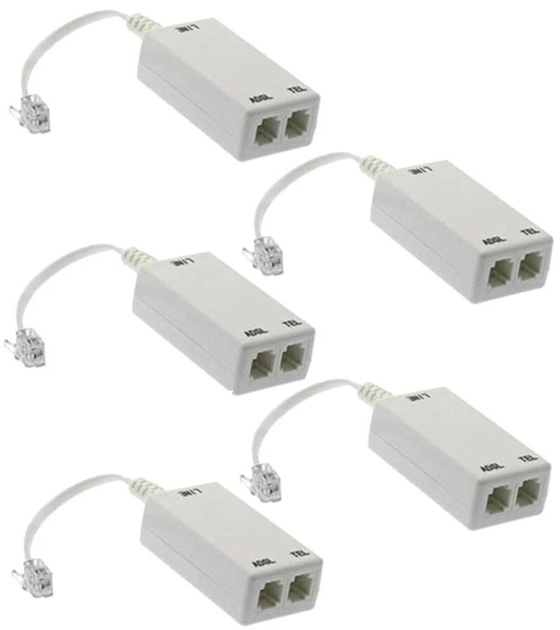 5x ADSL ADSL2+DSL Modem Splitter Telephone Phone Fax In Line Filter Network RJ11 - Image 1 of 1