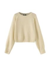 YOINS Women's Long Sleeve Cropped Sweater Oversized Puff Sleeve Knitted Pullo...
