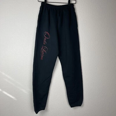 Onda Latina Graphic Mens Black Sweat Pants Size S Draw String Waist Side Pockets - Image 1 of 4