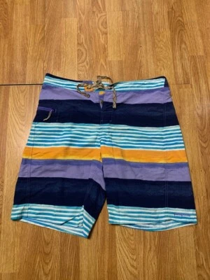 Pantalones Cortos Patagonia Para Hombres 36 Púrpura Playa Bañador Rayas ColorBlock Foto 1 de 4