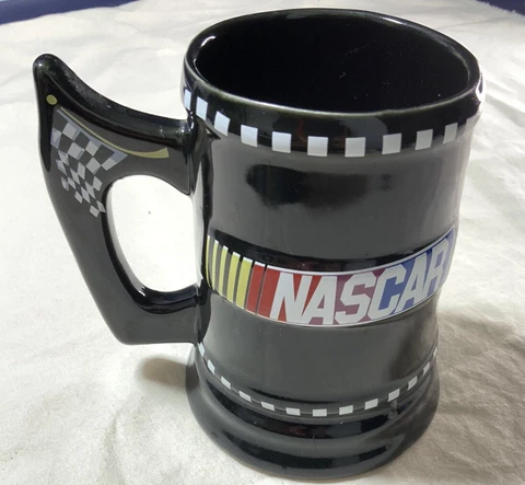 2004 Sherwood NASCAR Racing Tall Black Cup Mug  Beer Stein 5 1/4" Tall Cover