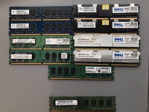 LOT of 10x 2GB DDR2 PC2 Desktop Memory RAM (One is DDR3)