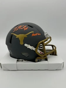 Mini casco Jamaal Charles firmato Texas Longhorns ardesia "Hook em" INSC COA Holo - Foto 1 di 1