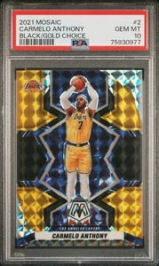 2021 Mosaic Carmelo Anthony Black Gold Choice PSA 10 Gem Mint /8 Lakers - Picture 1 of 2