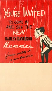 HARLEY DAVIDSON, LOT OF 2 VINTAGE ADVERTISING POSTCARDS (V298) - Picture 1 of 4
