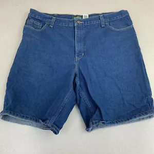 Outdoor Life Jean Shorts Mens 40 Blue Flat Front 100% Cotton Medium Wash Zip Fly - Picture 1 of 8