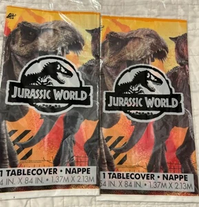 Jurassic World Table Cover 54”x84” Plastic Tablecloth X 2 Birthday Party - Picture 1 of 2