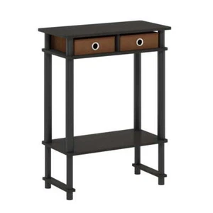 Tall-Wide Hallway Console Table with Bin, Espresso/Brown - Picture 1 of 6