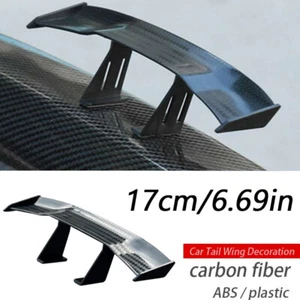 Universal Carbon Fiber Mini Spoiler Car Rear Boot Tail Decoration Spoiler Wing - Foto 1 di 9