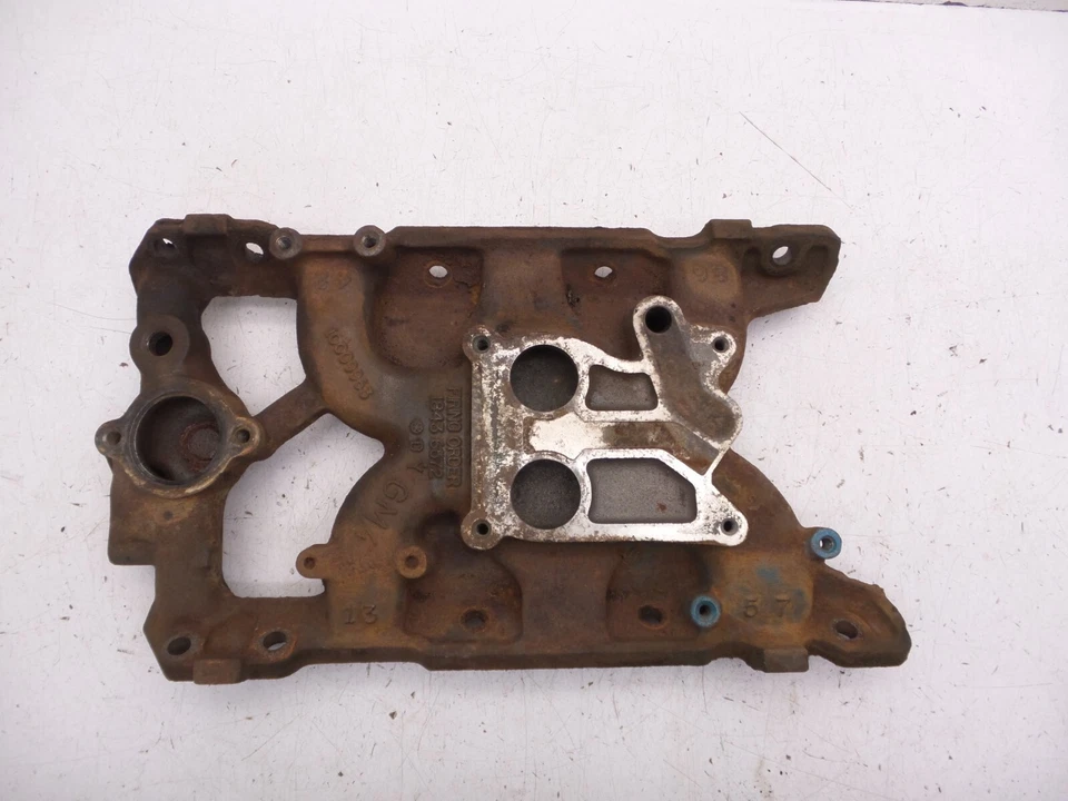 80-81 Pontiac 265 4.3L Intake Manifold 2 Barrel Cast Iron 10009963 Original GM - Image 1 of 4