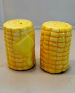 Corn On The Cob With Butter Ceramic Salt And Pepper Shakers 1 1/2” Unbranded - Picture 1 of 3