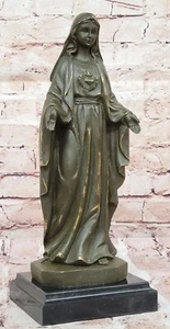 Lo último Estatua religiosa de bronce fundido Nuestra Señora Inmaculada Escultura Estatuilla Art Deco - Imagen 1 de 10