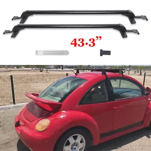 43.3" Car Top Roof Rack Cross Bar Luggage Carrier Aluminum w/Lock For VW Beetle - Picture 1 of 15