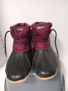 Skechers Duck Boots Maroon Size 9 - Picture 1 of 5