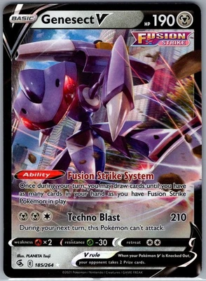 Genesect V 185/264 SWSH08: Fusion Strike - Pokemon Card - NM - Image 1 of 2
