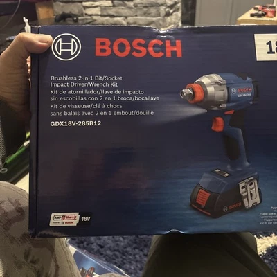 Bosch Brushless 2-1 Bit/socket Impact Driver / Wrench Kit Gdx18v-285b12 - Image 1 of 2