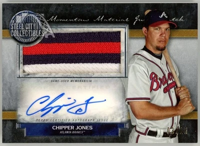 Chipper Jones 2020 Topps Museum Momentous Patch Autograph Card #JPA-CJ 03/15 - Image 1 of 2