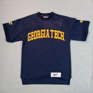Vintage Georgia Tech Shirt Trikot SM blau gelb Jacken Fußball Logo aufgenäht  - Bild 1 von 9