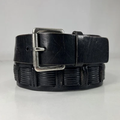 Cinturón ancho de cuero genuino con cordones negros DKNY - para mujer talla 32 Foto 1 de 4