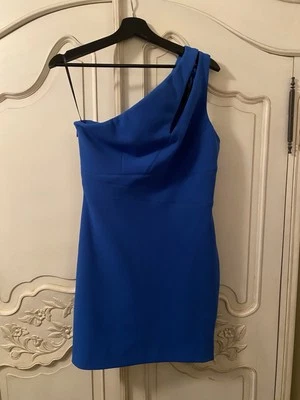 Pilgrim One Shoulder Mini Dress Blue Size 12 Designer Races Clubbing Party - image 1 of 4