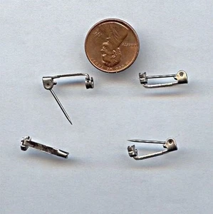 18 VINTAGE SILVER PLATED STEEL 17x2mm. UNSET BAR PIN FINDINGS 3321 - Picture 1 of 1