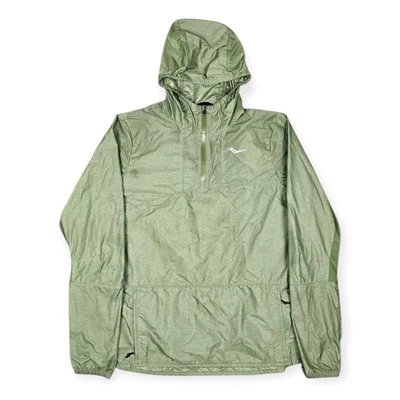 Saucony Timberline Pullover Womens Small Running Rain Jacket Green Hoodie Zip - Image 1 of 4