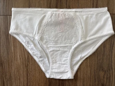 Victoria's Secret Bragas Hiphugger Panty Algodón Ojales Blanco Floral Mediano M Foto 1 de 4