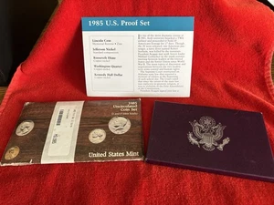 1985 Clad US Proof Coin Set Original Packaging with Uncirculated Coin Set - Picture 1 of 14
