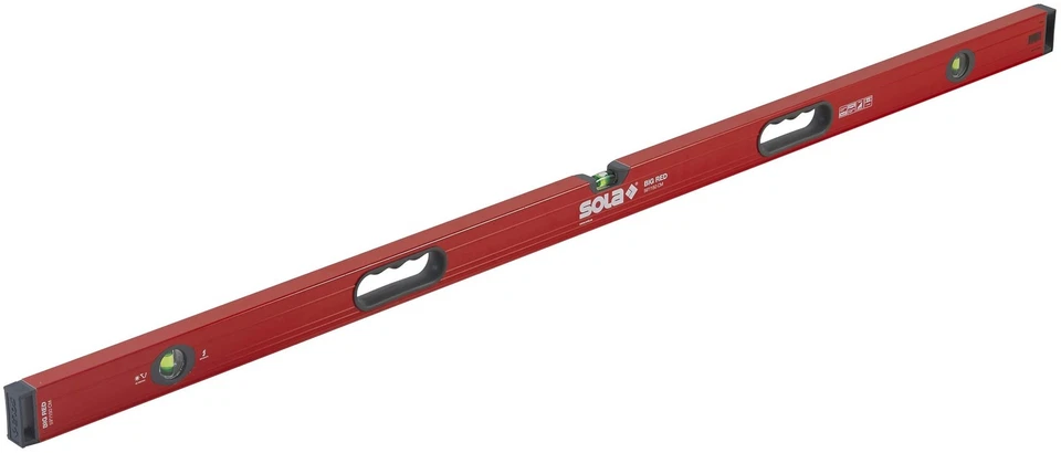 SOLA LSB59 Nivel de haz de caja de aluminio rojo grande con 3 frascos de aumento del 60%, 59 pulgadas Foto 1 de 4