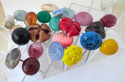 Alfileres con punta de vidrio hechos a mano vintage hallazgos Japón 25 Foto 1 de 4