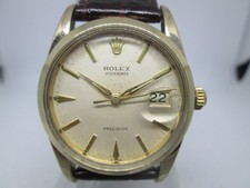 VINTAGE ROLEX OYSTER DATE PRECISION 6694 GOLDPLATED HANDWIND MENS WATCH