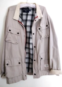 Nautica Jacket Mens XL Beige Canvas blazer field coat cotton classic - Picture 1 of 9