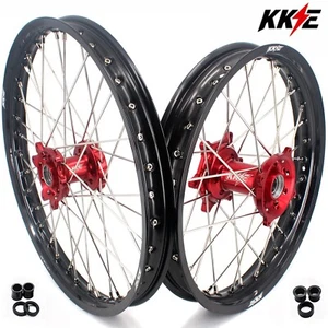 KKE 21/18" Wheels Rims Fit Honda CRF250R 2014-2025 CRF450R 2013-2025 CNC Red Hub - Picture 1 of 12