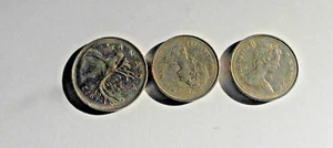 Drei kanadische Münzen, 1972. 1984, 1985 -- Zwei 25 Cent Münzen, eine 5 Cent Münze - Bild 1 von 8