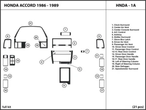 Interior Real Carbon Fiber Dash Trim Kit for Honda Accord  sedan 1986 -1989 - Picture 1 of 1