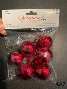 6 35 mm Rotton Spray Glas Ornamente Weihnachten Kollektion - Bild 1 von 4