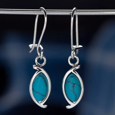 Türkis Silber 925 Ohrringe Damen Schmuck Sterlingsilber H0596 - Bild 1 von 4