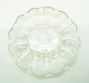 VTG ANCHOR HOCKING FIRE KING CLEAR GLASS PLATTER DEVILED EGG OYSTER DISH 9 7/8" - Imagen 1 de 3