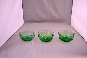 MORGANTOWN SENECA GLASS DRIFTWOOD GREEN BOWLS SET OF 3 - Picture 1 of 2
